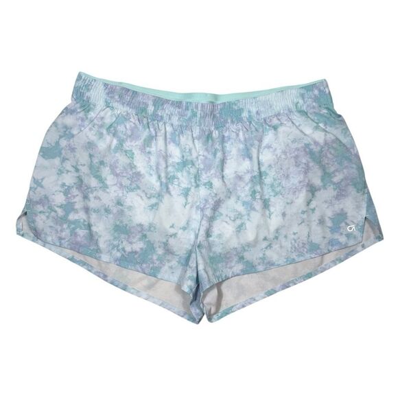 GAPFIT Blue Watercolor Athletic 3” Activewear Quick Dry Shorts - Picture 1 of 9